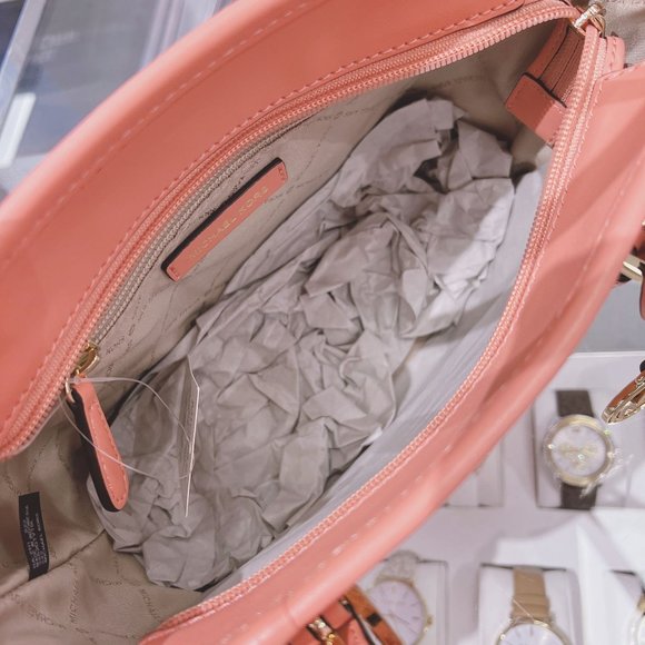 Michael Kors Jet Set XS Carryall Tote Crossbody Floating MK Logo Sherbert Pink - Picture 7 of 7